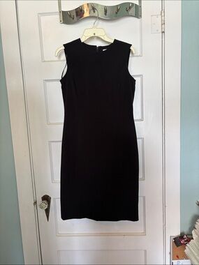Calvin Klein Classic Sleeveless Black Sheath Dress Size 4